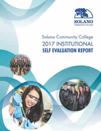 SCC Institutional Self-Evaluation Report 2017 Cover, pictures of students and campus.