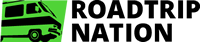 Roadtrip Nation Logo, Green RV with black text, Roadtrip Nation