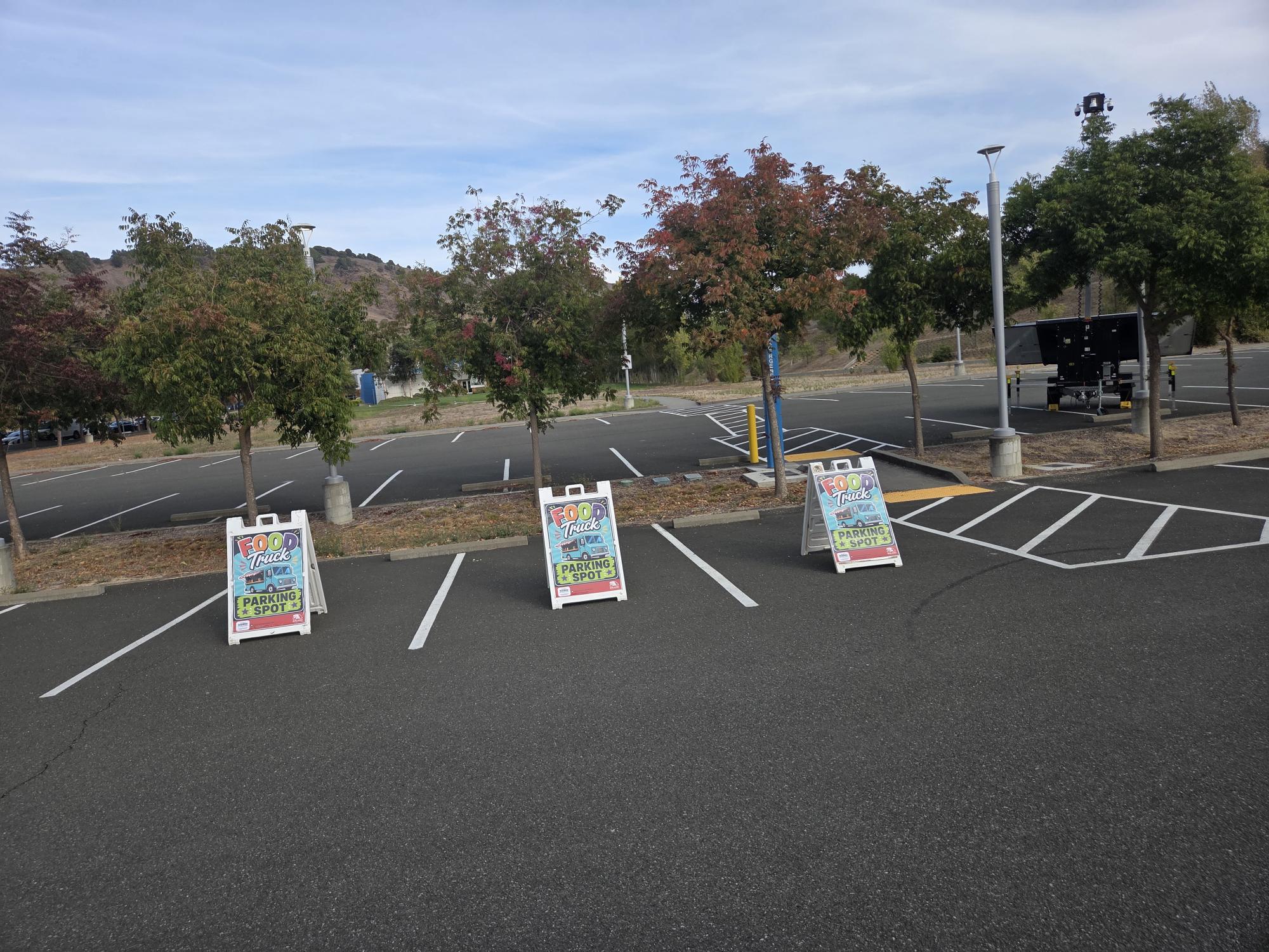 View of actal parking spots for the food trucks in Vallejo View of actal parking spots for the food trucks in Vallejo