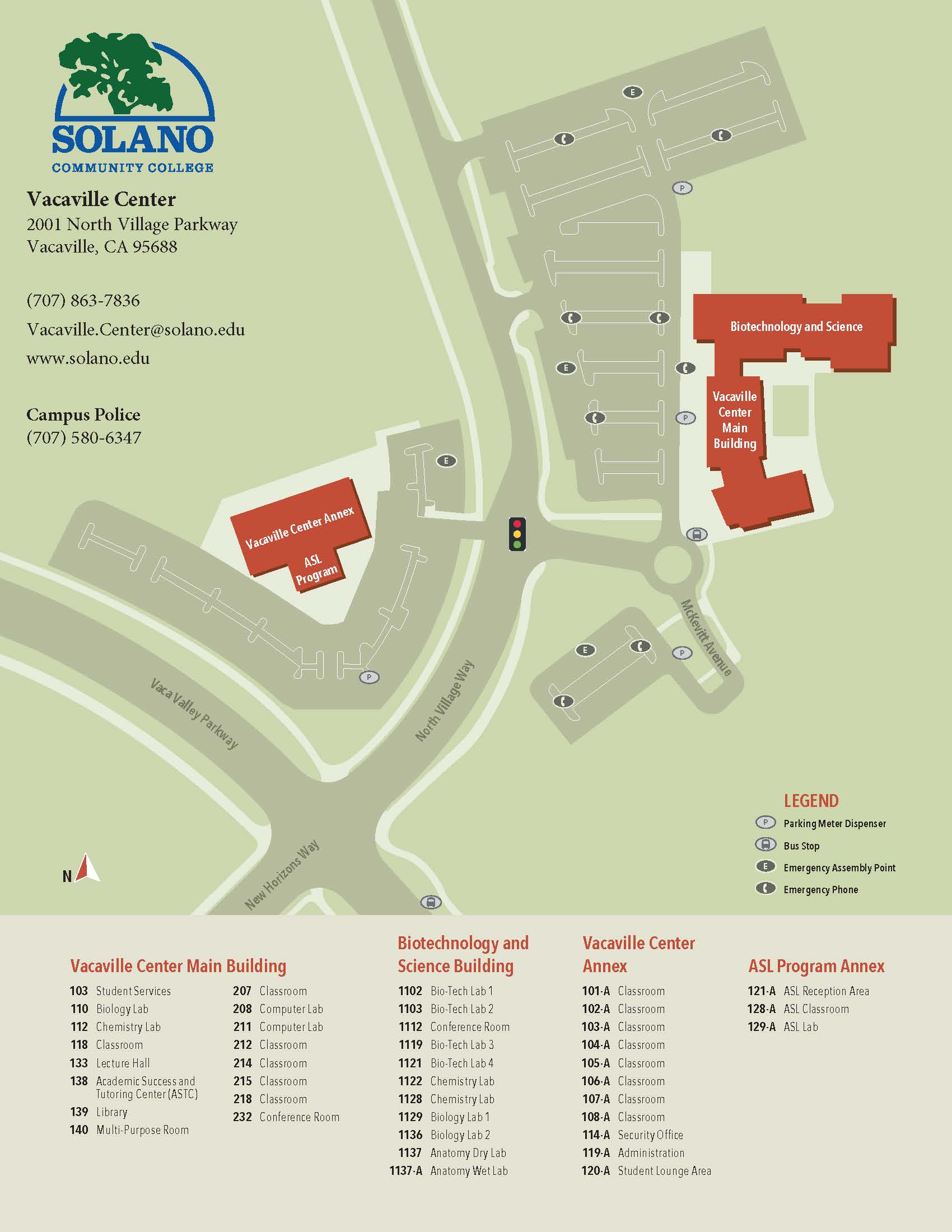 Map of Vacaville campus