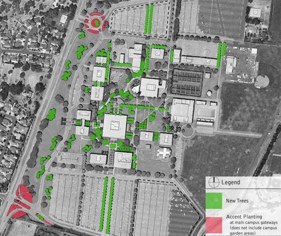 Campus Overhead Photo - New Plantings and Gateways
